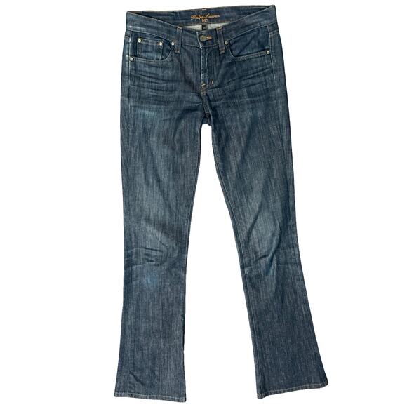 Ralph Lauren 867 Dark Wash Blue Low Rise Stretch Bootcut Jeans size 27 Y2K - Picture 1 of 9